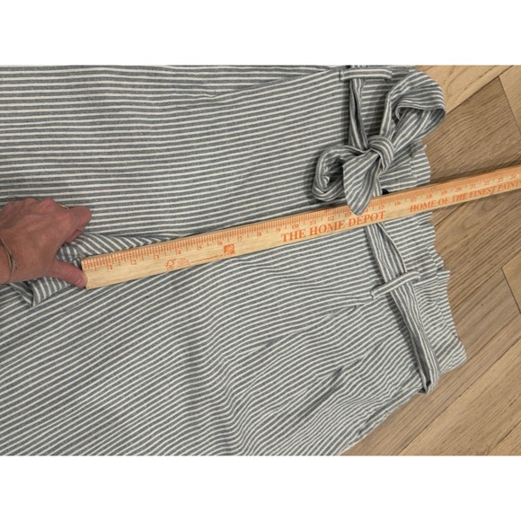 NEW Plus Sz 24 MADEWELL Cotton Blue Striped Ankle Pant with Trim Tie Waist - Picture 10 of 11